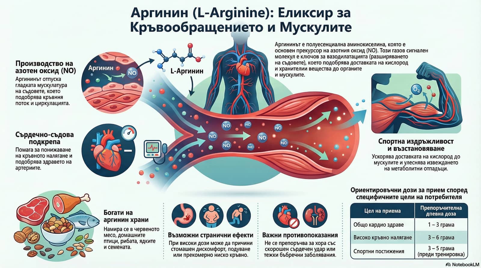 Инфографика за ползите от L-аргинин